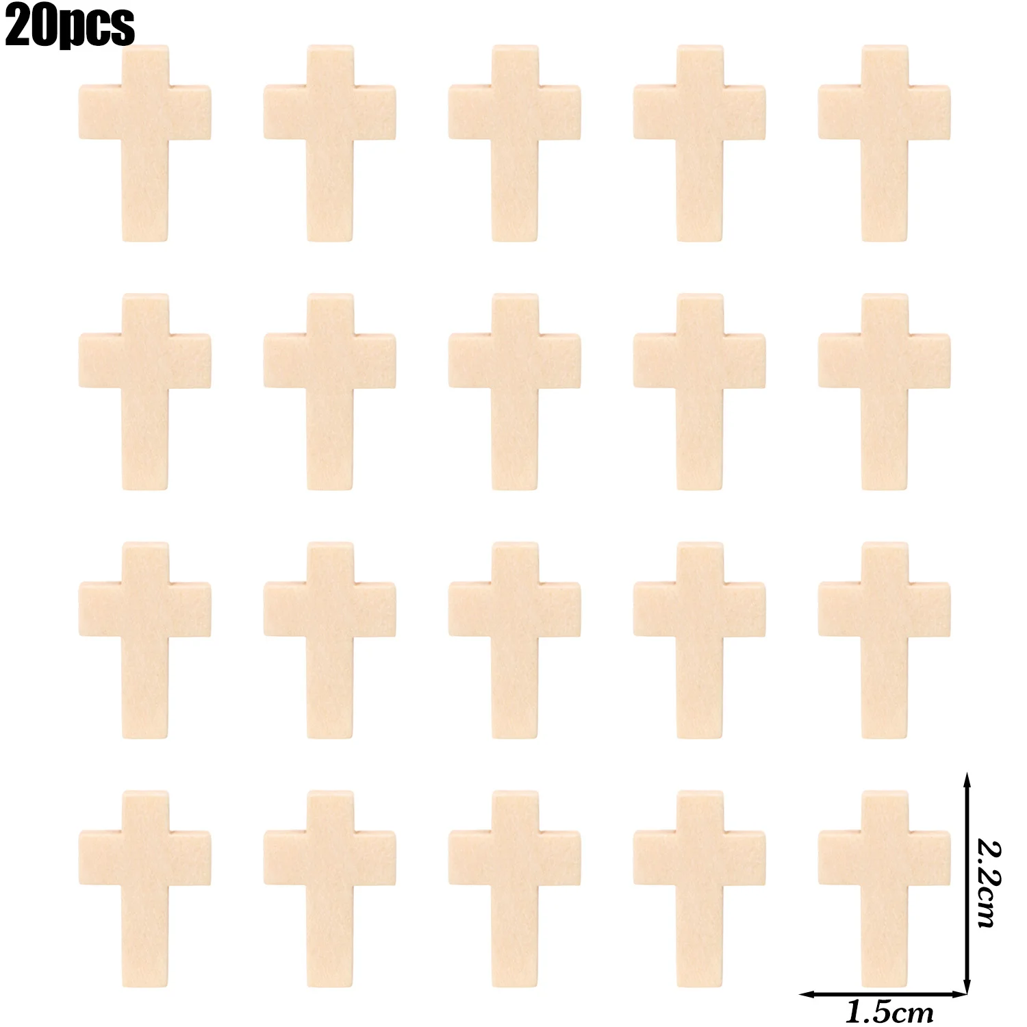 20/80pcs Wood Crosses Charms for DIY Jewelry Marking Finding Bracelet Necklace Small Cross Jewelry Pendants Components: WHITE