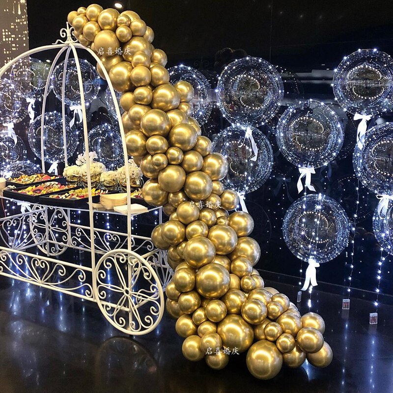 Globo de Metal dorado de 5/10/12/18 pulgadas, arco cromado de perlas, suministros de compromiso para boda, Globos de decoración para DE NACIMIENTO feliz