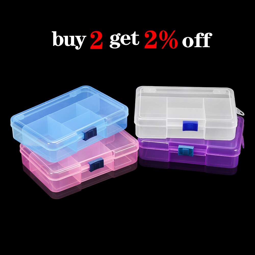 5 Grids Plastic Storage Box Jewelry Display Beads Earring Case Organizer DIY Jewelry Accessories Storage Supplies