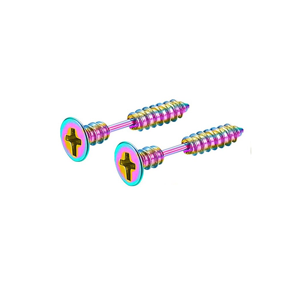 5 Pairs Punk Men &amp; Women Stud Earring Anti Allergic Stainless Steel Body Piercing Whole Screw Stud Earrings Funny jewelry: 1 Pair-Style B5