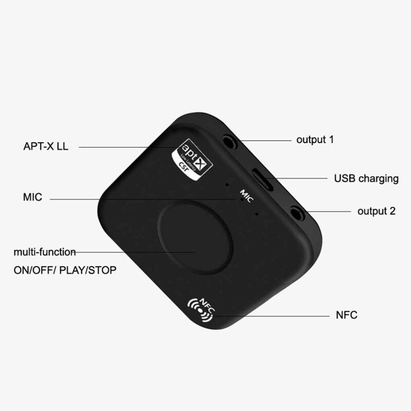 B7 Plus – récepteur et transmetteur Audio Bluetooth APTX LL, Port Audio pour Android