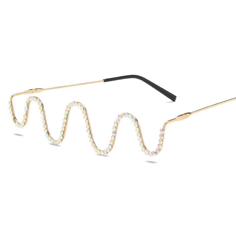 Leonlion Retro Bril Frame Vrouwen Luxe Brillen Frame Vrouwen/Mannen Grappige Brillen Voor Vrouwen Vintage Oculos De sol: GoldDiamond