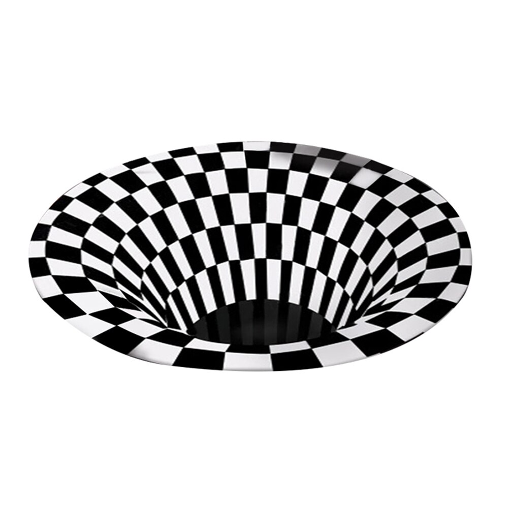 3D Vortex Visual Illusion Rug Printed 3d Mat Optical Illusion Area Rugs Carpet Floor Pad Non-slip Doormat Blanket For Home Decor: 80x80cm / 1