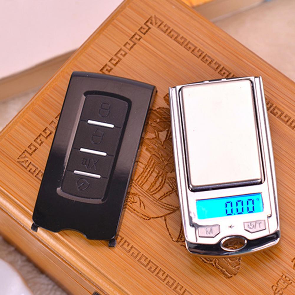 Minibáscula electrónica portátil para coche, balanza Digital de bolsillo de Metal, ligera, en forma de llave, precisa, para joyería y comida