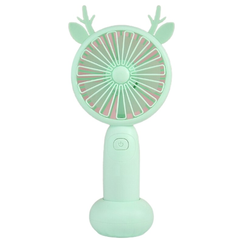 Cute Round Shape Portable Fan Small Antlers Horn Decorative Handheld Air Cooler L69D: 4