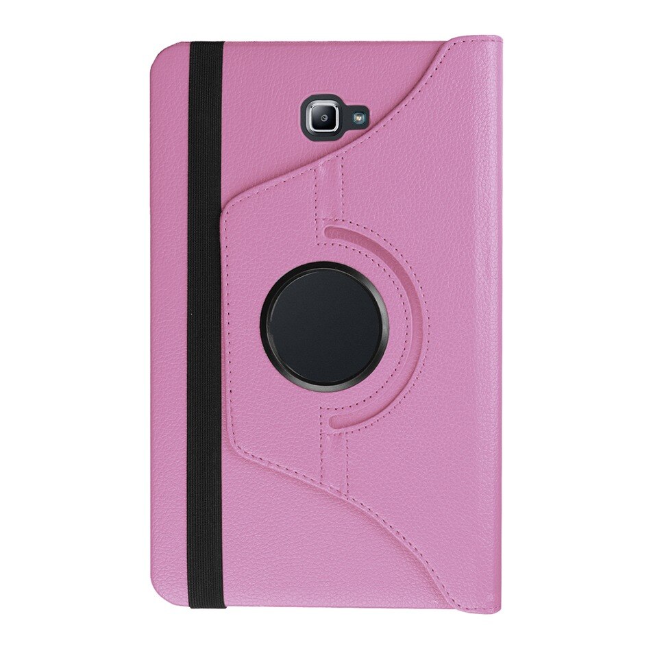360 stopni obracanie PU skórzane etui do Samsung Galaxy Tab A 10.1 2016 T580 T585 pokrywa dla Samsung TabA 10.1 przypadku + film + długopis: pink