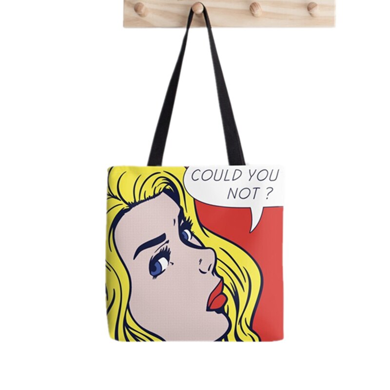 Shopper Kon Je Pop Gedrukt Tote Vrouwen Grappige Harajuku Shopper Handtas Meisje Schouder Boodschappentas Dame Canvas Tas