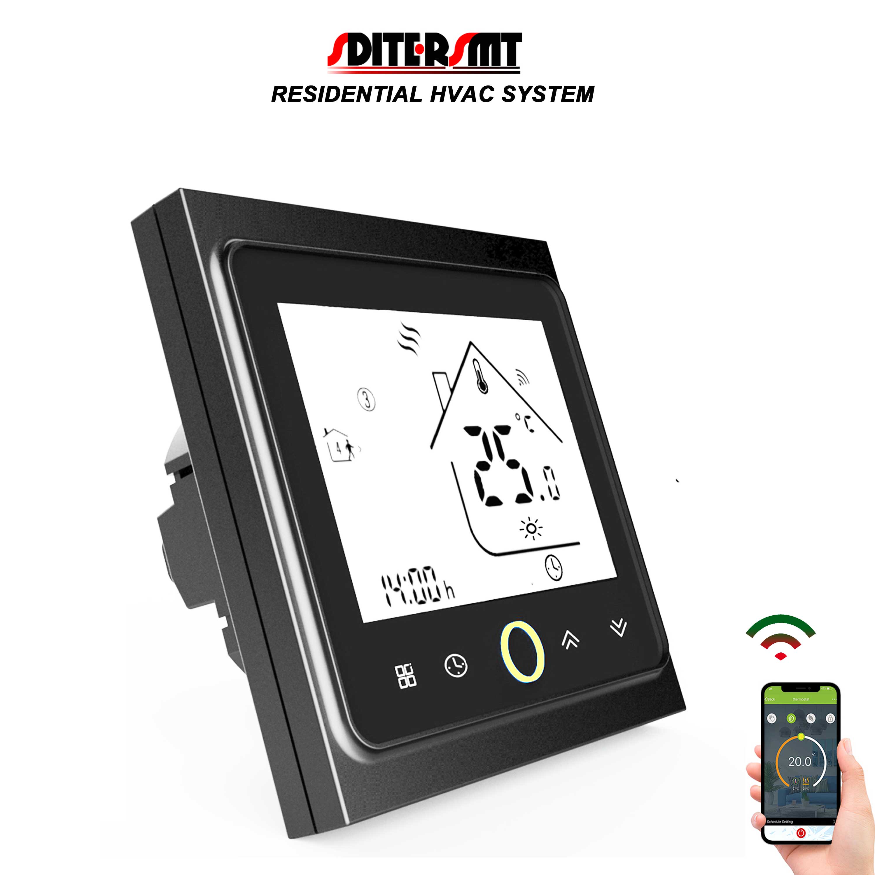 Passive&Dry Contact Gas Boiler Home Thermostat WIFI for Central Heating System RS485 Remote Protocol