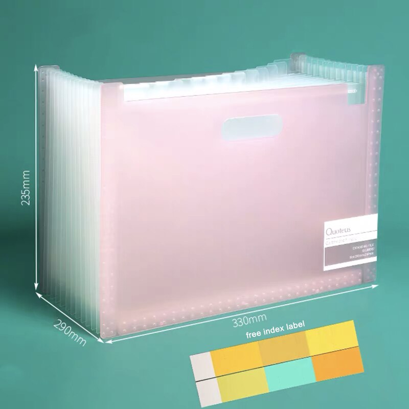 MINKYS Large Capacity A4 Expanding File Folder Bag 13 Layers Document File Bag Organizer Holder Free Label Office Stationery: P2 with index