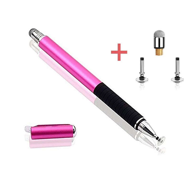 Universal 2 In 1 Fiber Stylus for Phone Tablet Touch Pen Drawing Capacitive Screen Pencil For Smartphone Note Smart Android Pen: Rose W Accessories