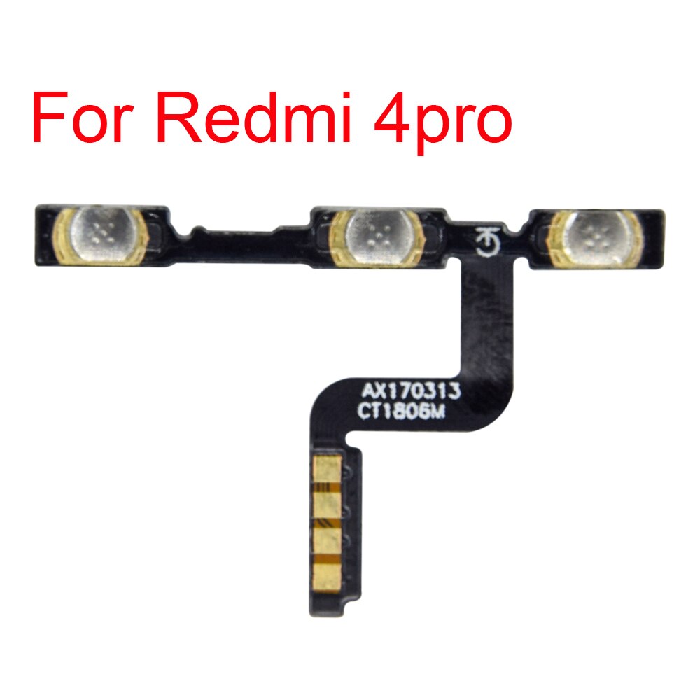 Cable flexible para botón de encendido para Xiaomi Redmi pro 4pro S2 3X 4X 4A 5A 3 4 5 pro, botón de encendido/apagado, Ket Flex para note 2 3 4 5, 1 Uds.: For redmi 4pro