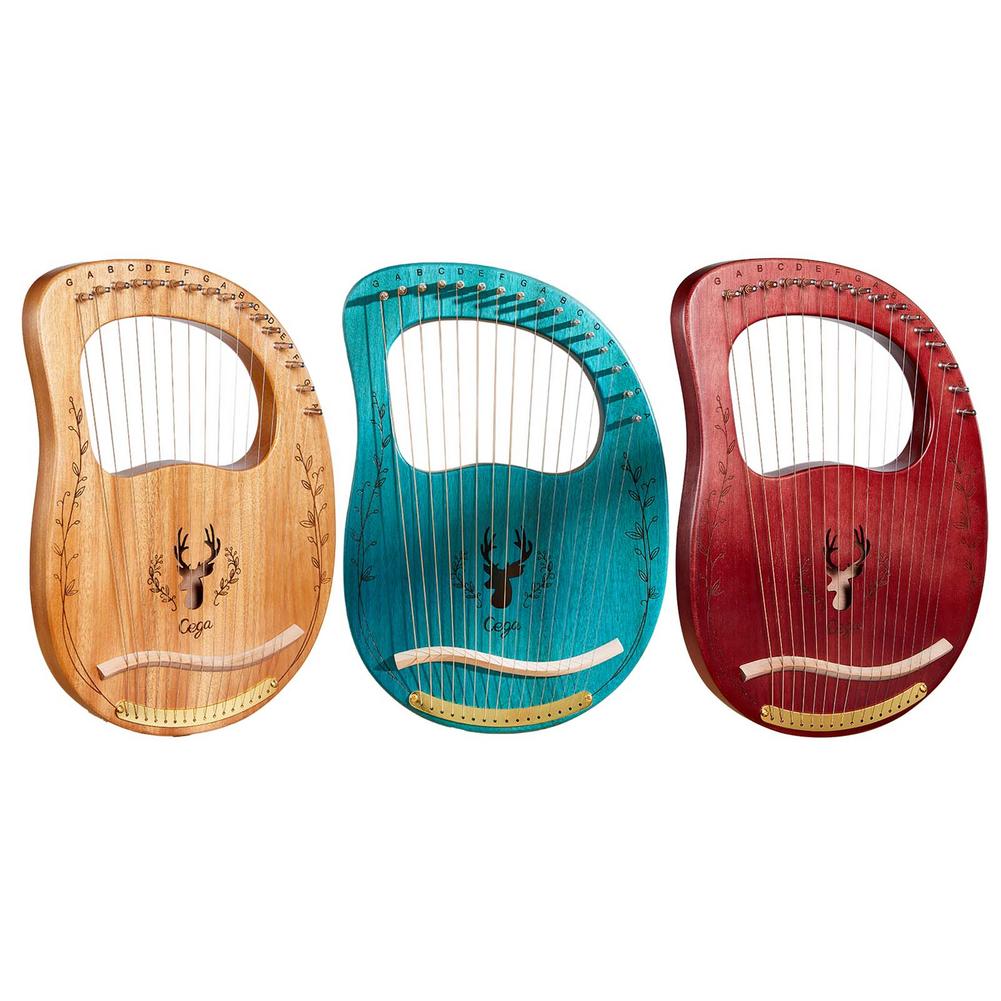 16 String Lyal Harp Portable Mahogany Lyre Harp Beginner Mahogany 16 String Harp Musical Instrument Harp With Tuning Lever