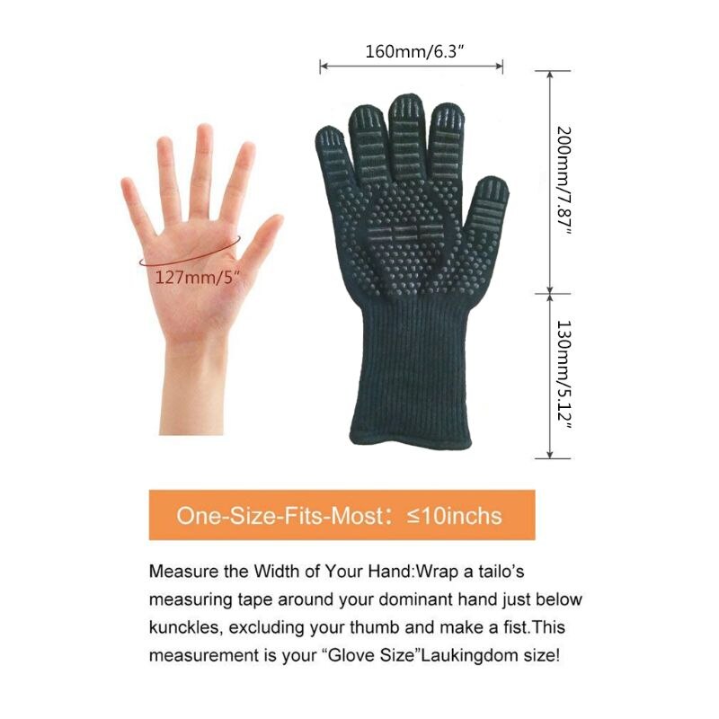 BBQ Handschuhe extrem Hitze Beständig Ofen Handschuh BBQ Grillen Handschuhe BBQ Zubehör 11UA