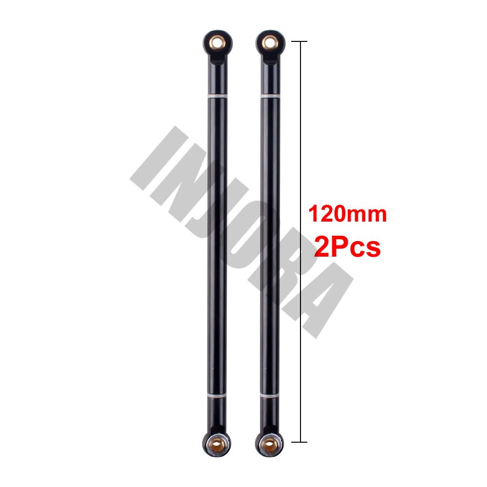 2PCS RC Car 70 80 90 100 110 120 130MM Red/Black Aluminum Alloy Link Rod for 1/10 RC Crawler Axial SCX10 D90 Upgrade Parts: 120MM Black