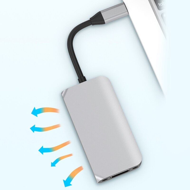 Mini 4-in-1 Display Port Hub TV Adapter Cable Expansion Dock Digital Wire Converter Spare Parts