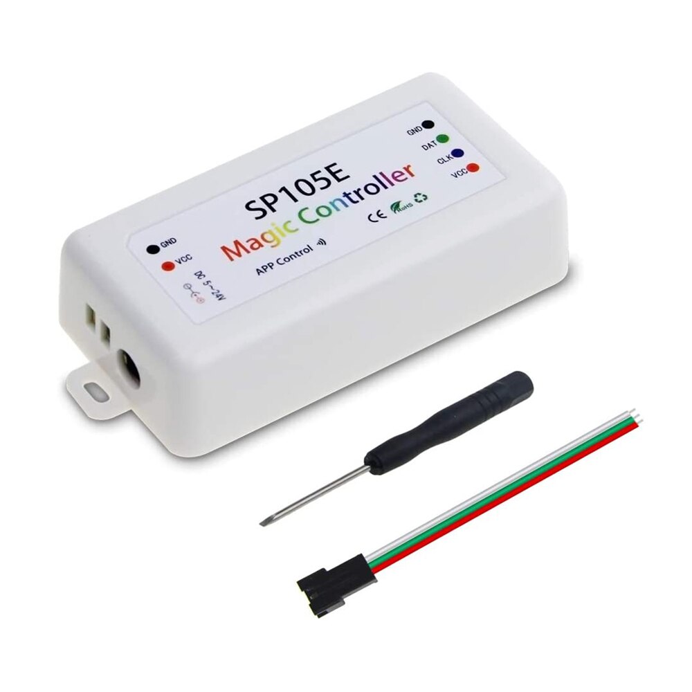 Ws2812b Controller Controlador Rgb Led Strip 12v5v Bluetooth Sp107e Sp110e Muziek Rf Pixel Colorido Com Controle Mini Adresseerbare