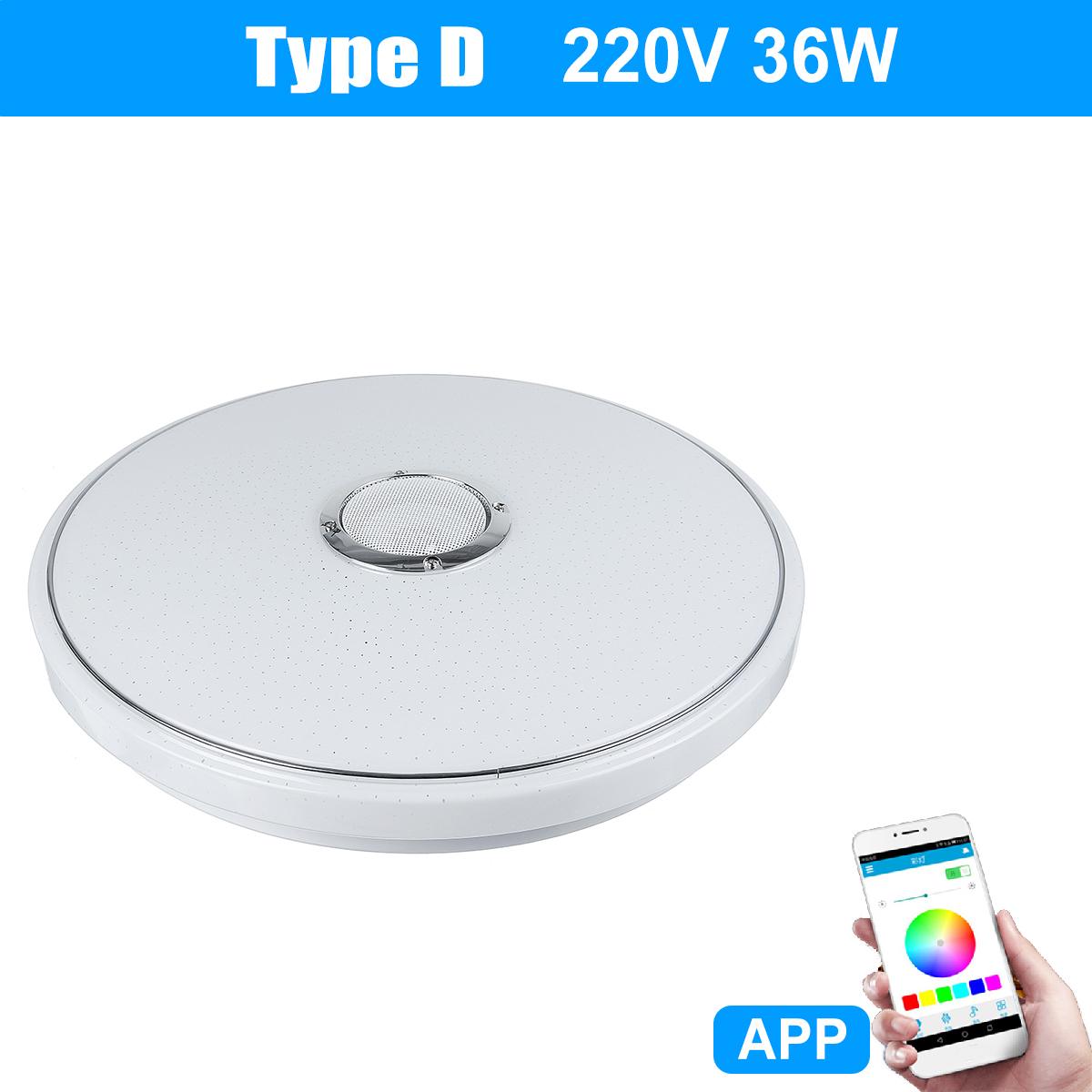 Moderne RGB LED Decke Lichter Hause beleuchtung 36W 60W APP bluetooth Musik Licht Schlafzimmer Lampen Clever Decke Lampe + Fernbedienung: APP 220V 36W