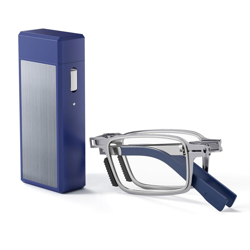 Duurzame ultradunne en lichtgewicht opvouwbare leesbril voor heren en dames, blauw licht blokkerende compacte opvouwbare computerlezers,: Zilver / +250