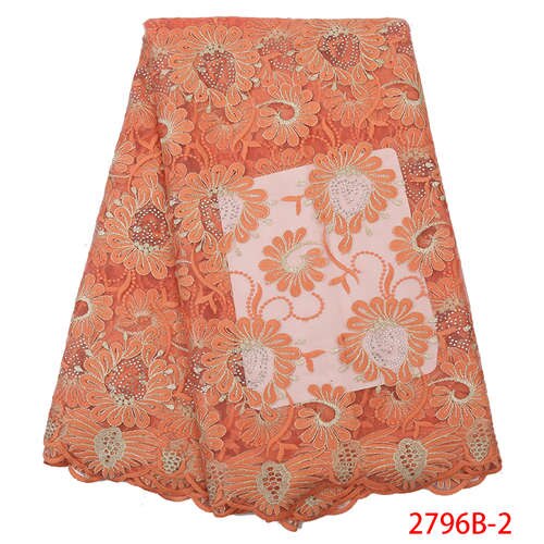 African Lace Fabric,French Net Fabric Lace ,Nigerian Embroidered Tulle Laces with Stones KS2796B-8: Picture 2