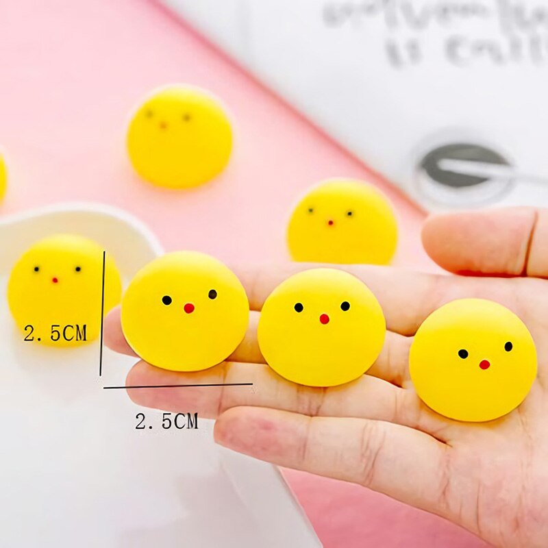 Giocattolo Squishy carino Mochi spremere giocattoli Antistress per bambini morbido appiccicoso giocattolo Antistress regalo per bambini pollo giallo