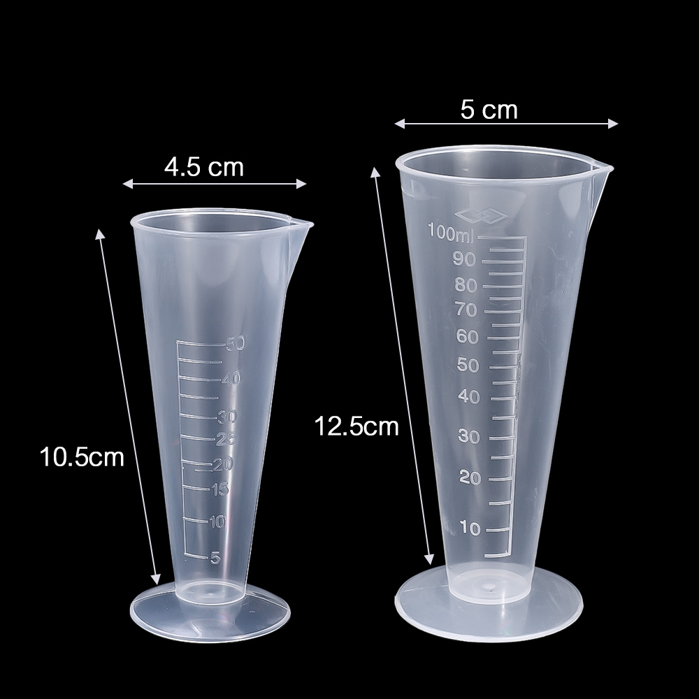 100/50ML Triangular Measuring Cup with Scale Transparent Plastic Graduated Cylinder Pour Spout Liquid Container Kitchen Bar Tool