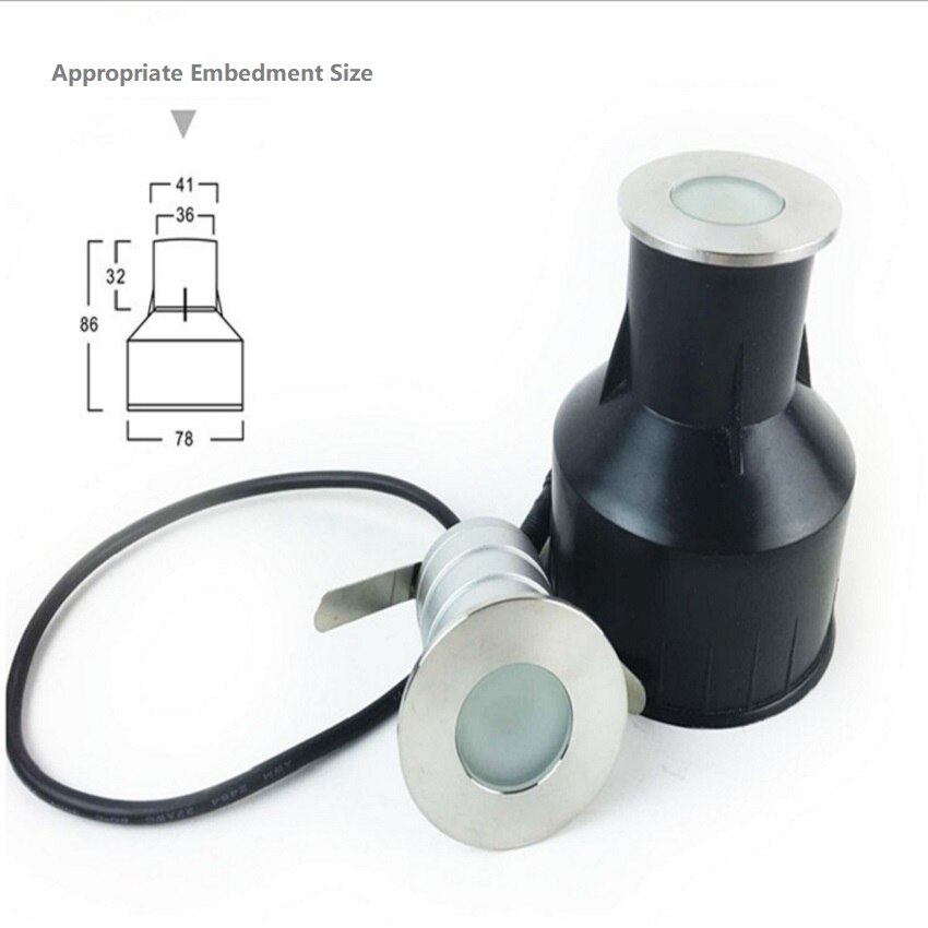 1 st. 3w led dekverlichting bootverlichting roestvrij staal buitenverlichting tuin terras dak overhang zand tuin waterdicht