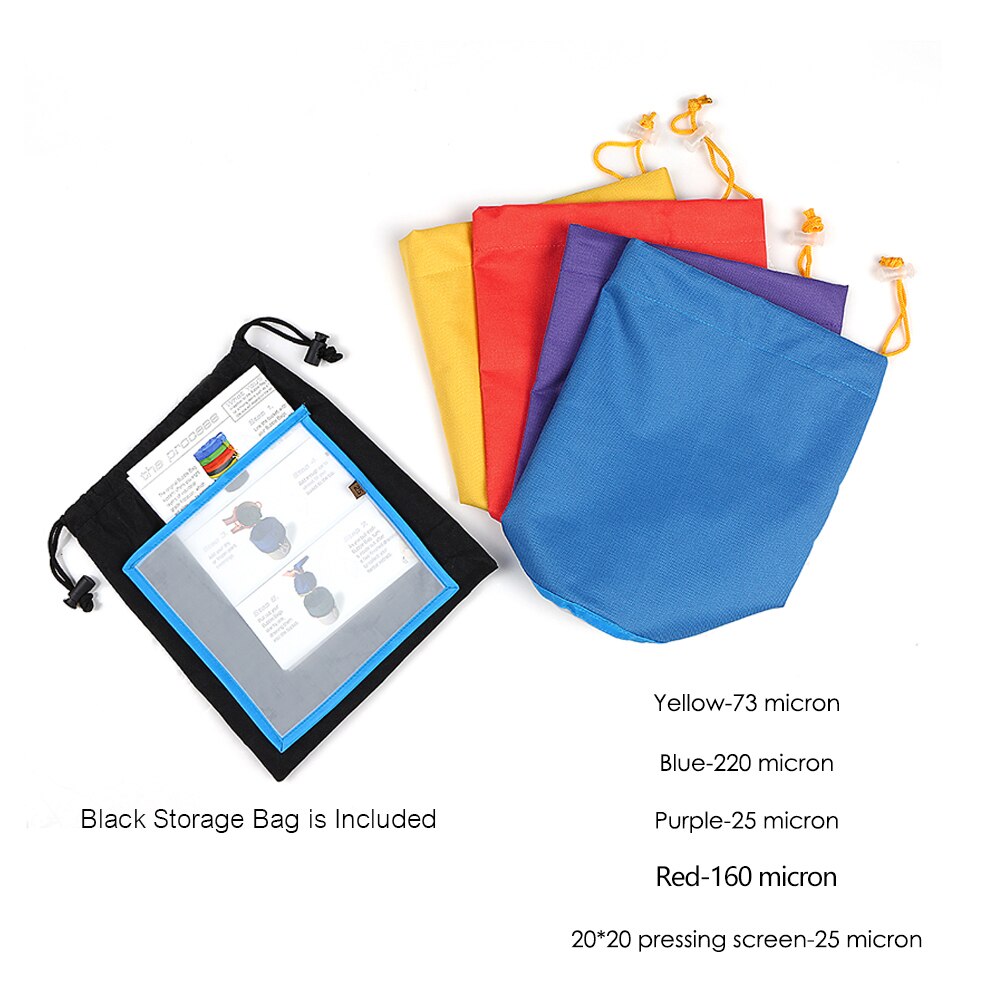 4pcs 1 Gallon Filter Bag Nylon Bubble Bag Herbal Ice Essence Extractor Kit Micron Extraction Bags with Pressing Screen