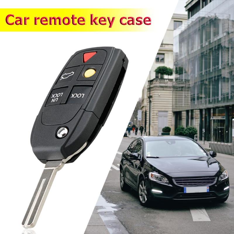 Auto Afstandsbediening Sleutel Shell 5 Knoppen Flip Folding Key Fob Case voor Volvo V70