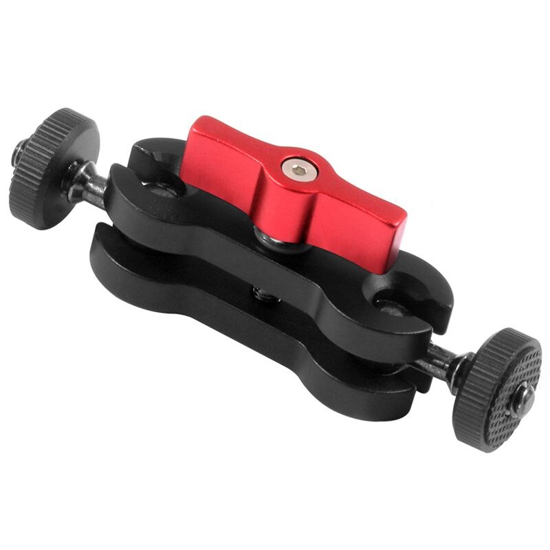 Aluminum alloy Multi-Function Dual Ball Head Shoe 1/4 inch Tripod ic Arm Mount Adapter DSLR Camera Accessory for Monitor