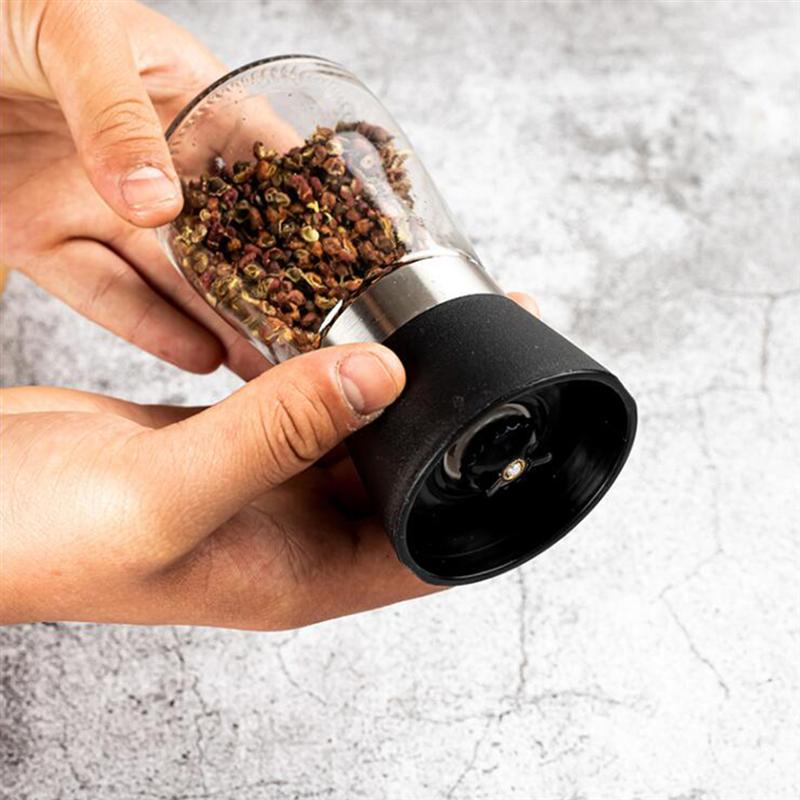 2 stk pepperkvern i rustfritt stål manuell pepperkvern for hjemmet (kartongpakking)