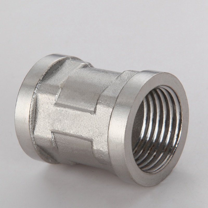 DN15 1/2" BSP Female Female Coupling 201 Stainless Steel Pipe Fitting Connector Plumbing Adapter Length 32mm