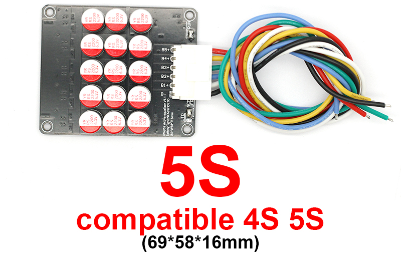 1A 3A 5A 6A Balans Li-ion Lifepo4 LTO Lithiumbatterij Actieve Equalizer Balancer Board Condensator 3S 4S 5S 7S 8S 10S 16S 20S BMS: Blauw / 15A
