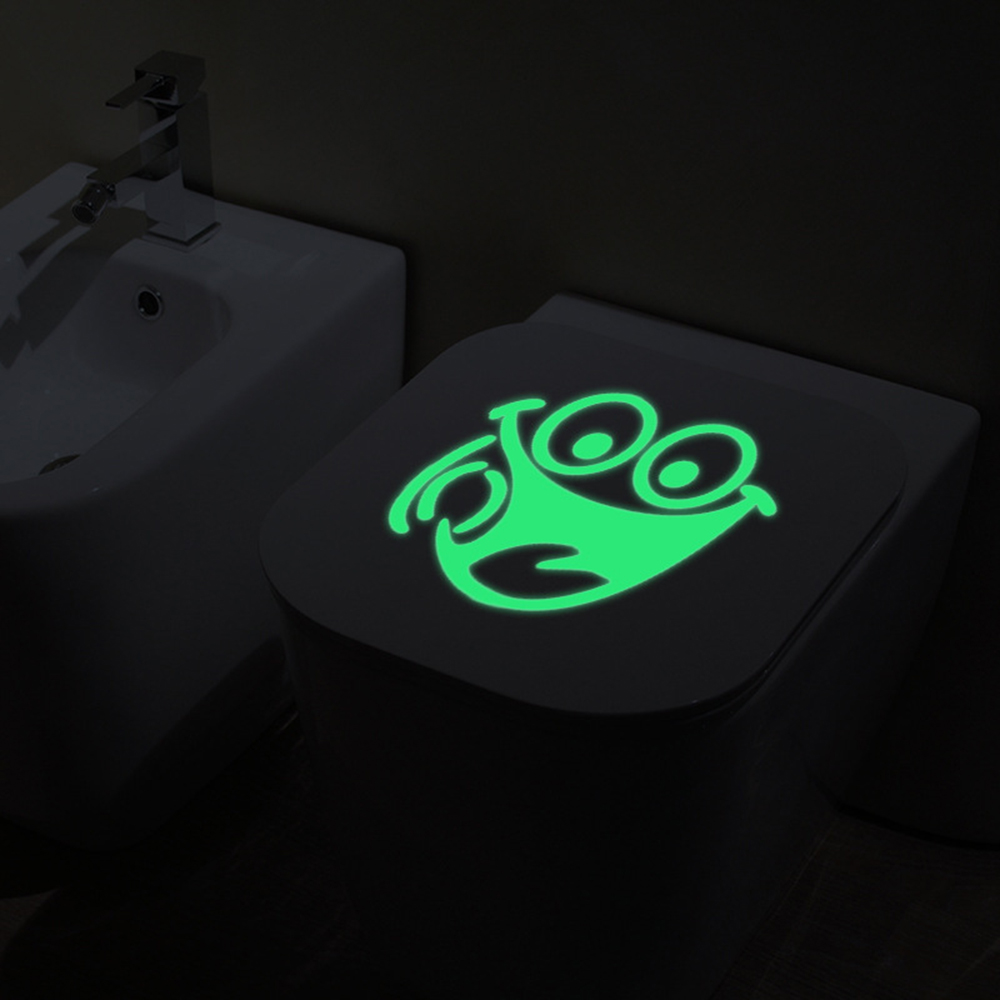 Luminous Toilet Wall Sticker Funny Face Letter Glow Stickers for Toilet Bathroom Wall Home Decorations