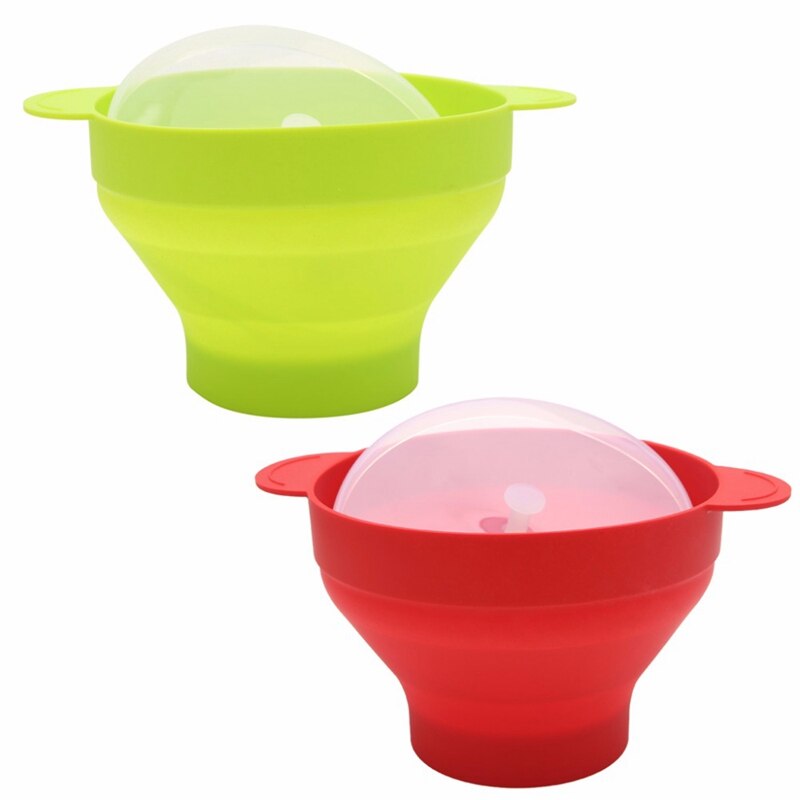 Microwave Popcorn Popper Collapsible Silicone Bowl with Lid and Handles