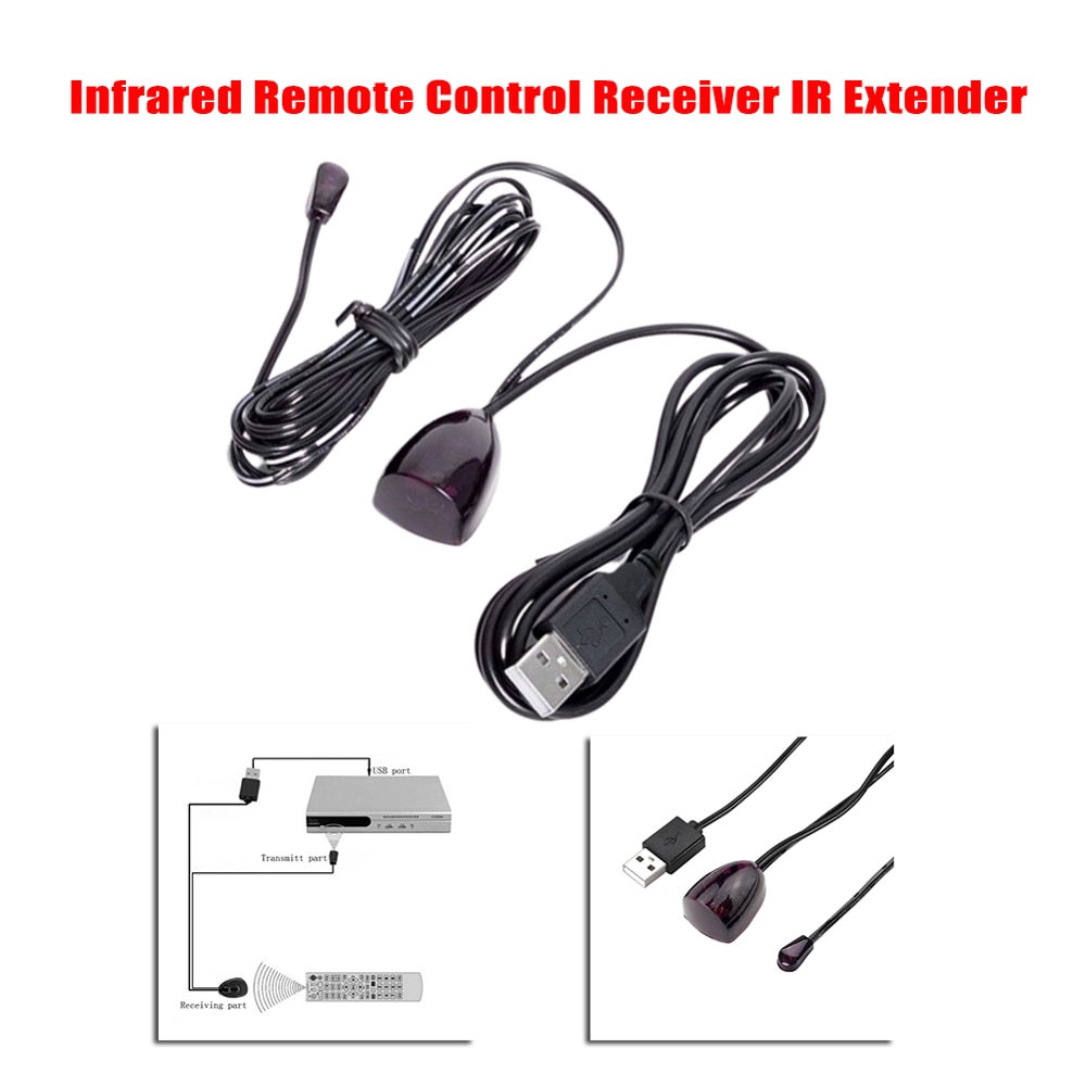 USB infrarrojo IR receptor de Control remoto, transportador, extensor, repetidor, emisor USB, adaptador para decodificador de Audio