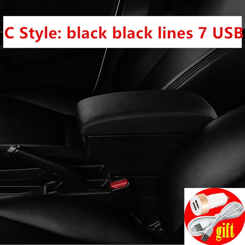 For MINI Cooper R53 R56 R57 R58 R60 Countryman car accessories interior Retrofit parts Car Armrest box Storage box: C black black line