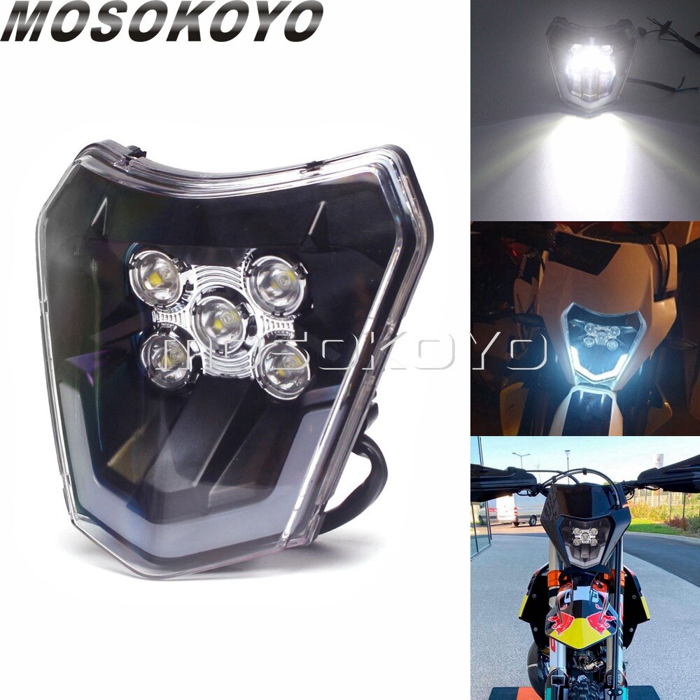 Phare LED Pour Dirt Bike/dual Sport - Universel, Blanc, Haute Résistance