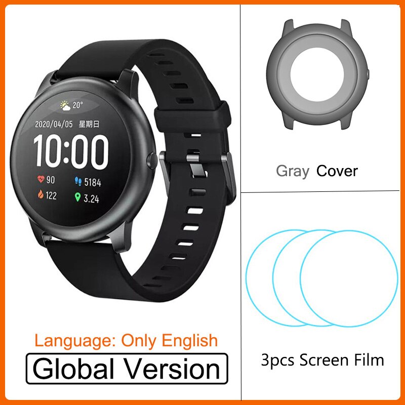 Xiaomi Haylou Solar LS05 Smart Watch Sport Metal Heart Rate Sleep Monitor IP68 Waterproof iOS Android Global Version for Youpin: Add Gray Case