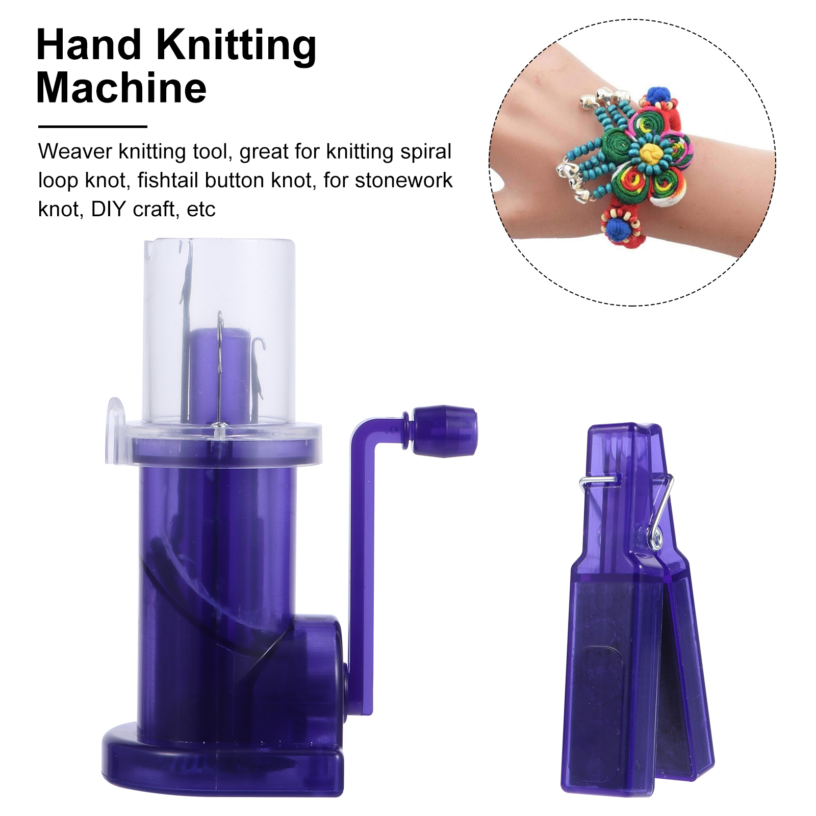 Hand Operated Winding Machine Hand Knitting Mill Diy Machine Weave Tool Knitting Spiral Loop Fishtail Button Stonework Craft