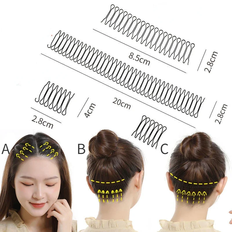 Horquilla Invisible para el pelo roto para mujer, herramientas estilo Tiara, rollo curvo, flequillo de aguja, peine de inserción fija, accesorios de estilismo: Chocolate