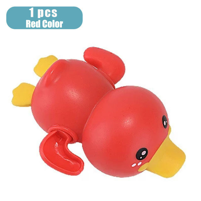 New Baby Water Toy piscina cartone animato animale anatre da bagno granchio avvolto catena orologio da bagno giocattoli da bagno per neonato regalo per bambini: Red Duck