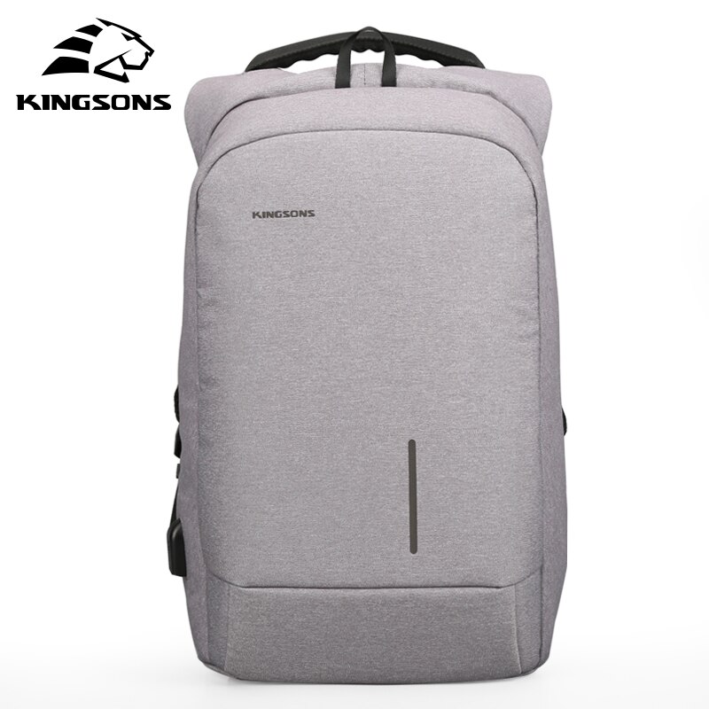 Kingsons KS3149W 13.3 15.6 inches External USB Charging Laptop Backpacks School Backpack Bag Men Women Travel Bags: light gray / 13.3 inch