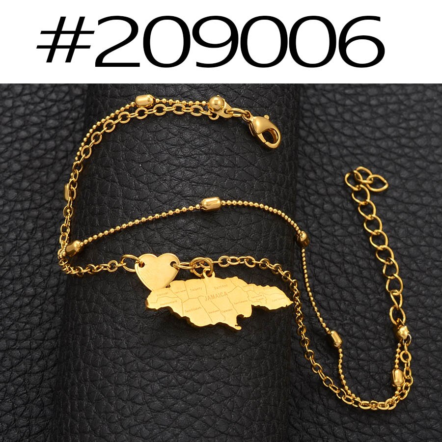 Anniyo (ét stykke ) 25cm+5cm extender kæde / jamaica kort anklet til kvinder piger guldfarve jamaicanske smykker fodkæder  #209106: 209006