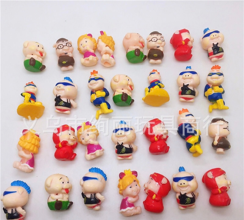 50 Pcs Cute Pig Toy Figures - Novelty Animal Figurines for Kids Birthday Party Decoration