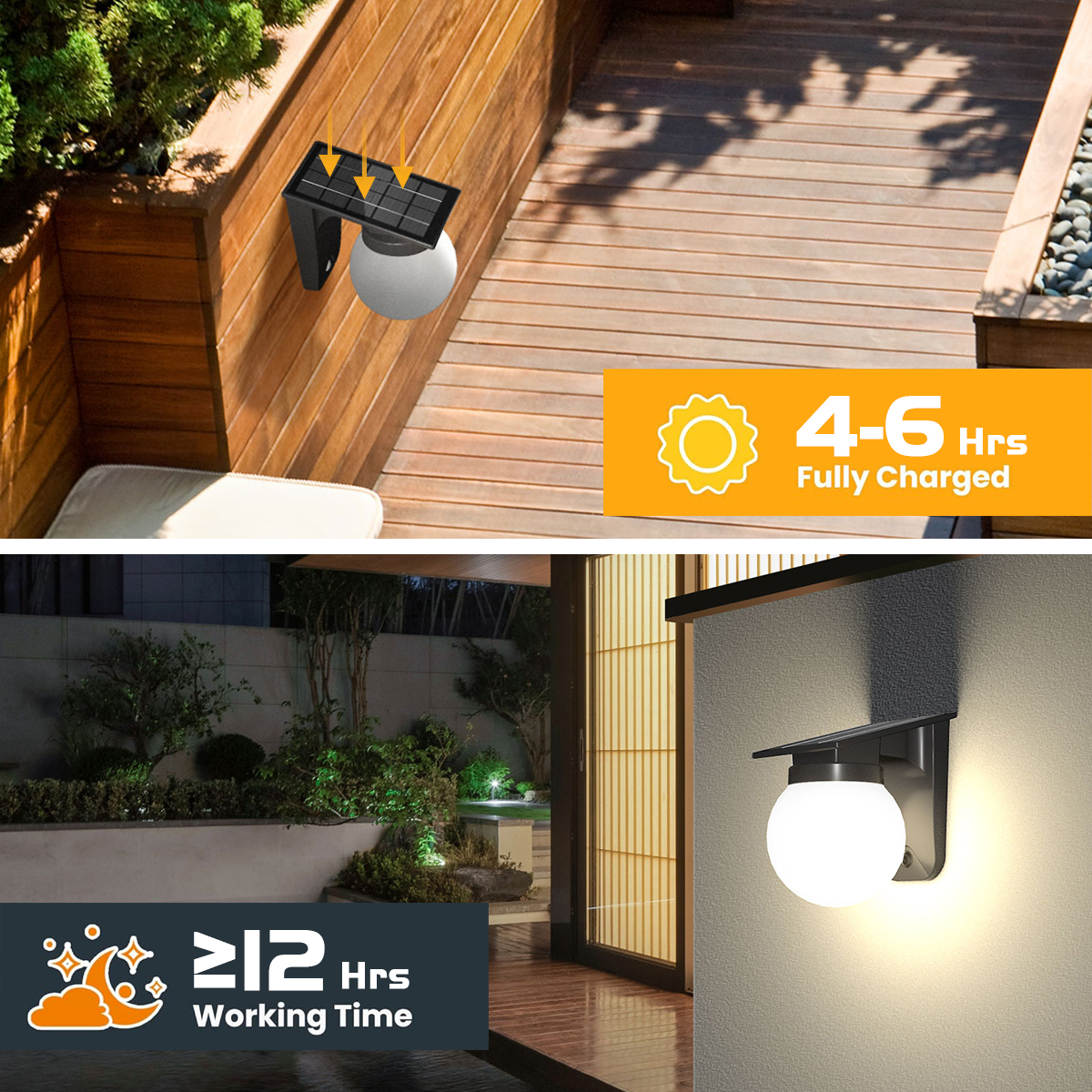 Outdoor Solar Light Verstelbare helderheid en kleur IP65 Waterdichte Solar Wandlamp Tuinverlichting op zonne-energie voor tuinhek