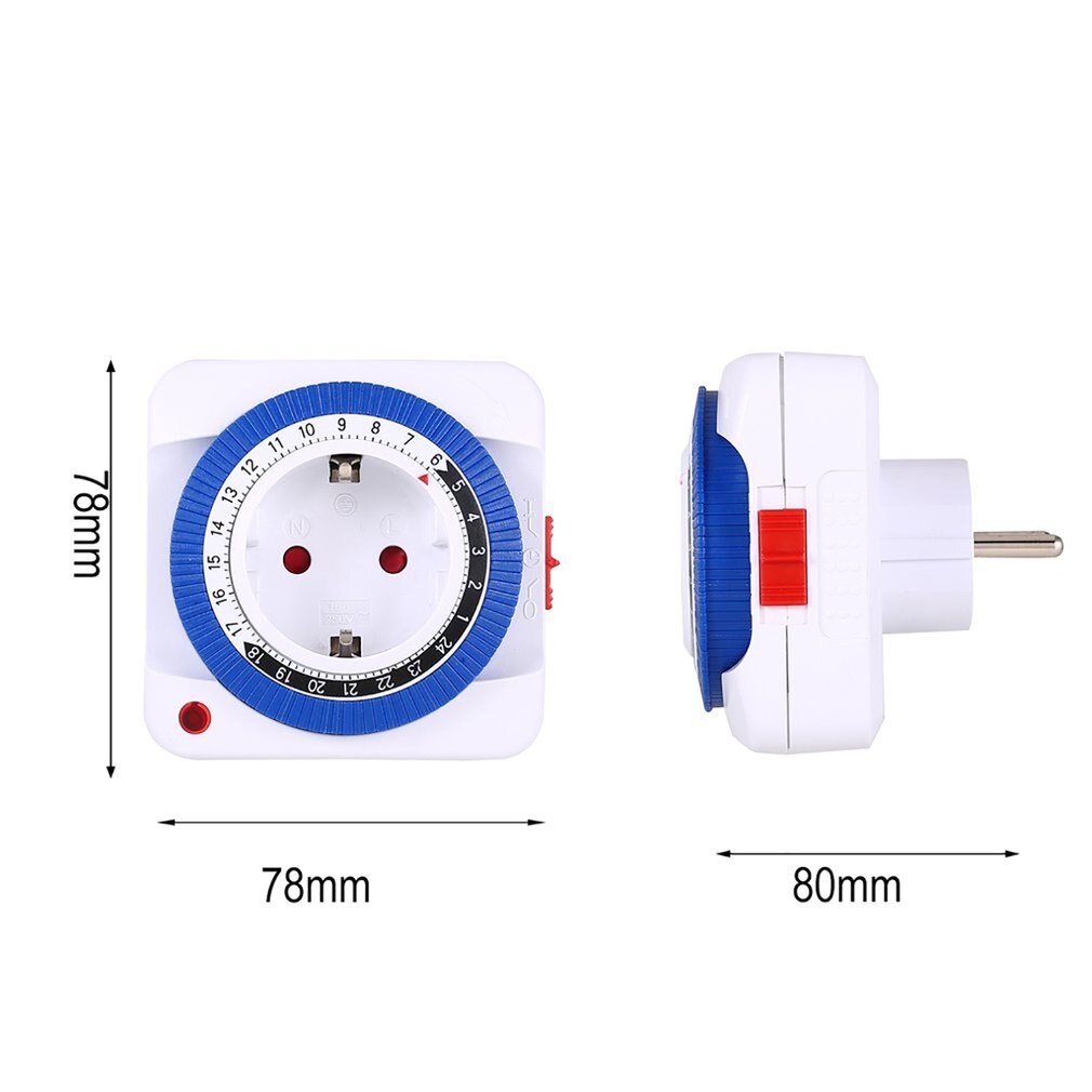 24 Hours Plug In Mechanical Grounded Programmable Timer Switch Smart Countdown Switch Socket Indoor Auto Power Off 230V