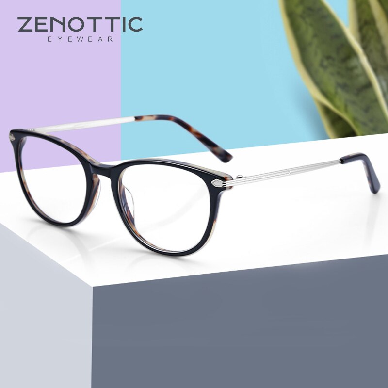 Zenottic Retro Cat Eye Bril Frame Vrouwen Acetaat Dames Bijziendheid Optische Clear Lens Bril Brillen Recept Brillen