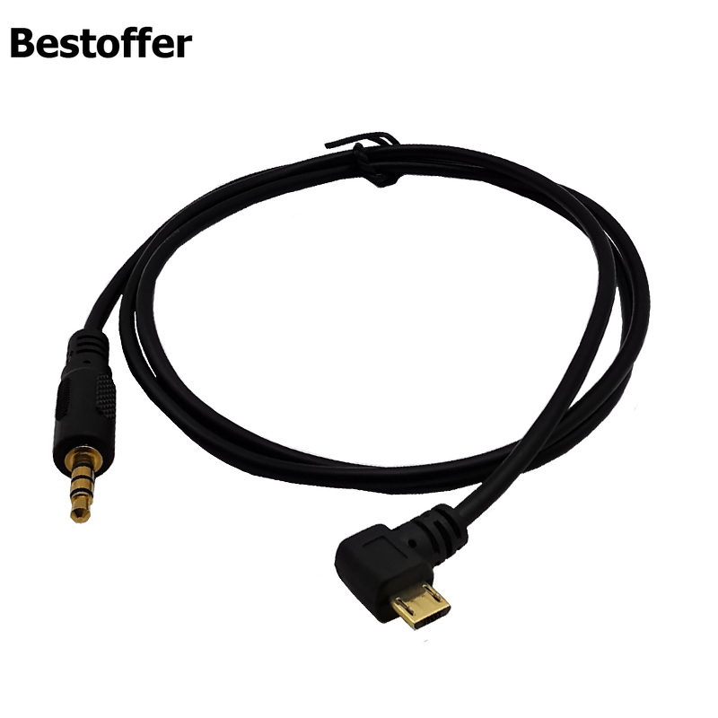 DC 3.5mm Stereo to Micro USB 5Pin Male AUX Adapter Convertor Cable For MP3 MP4