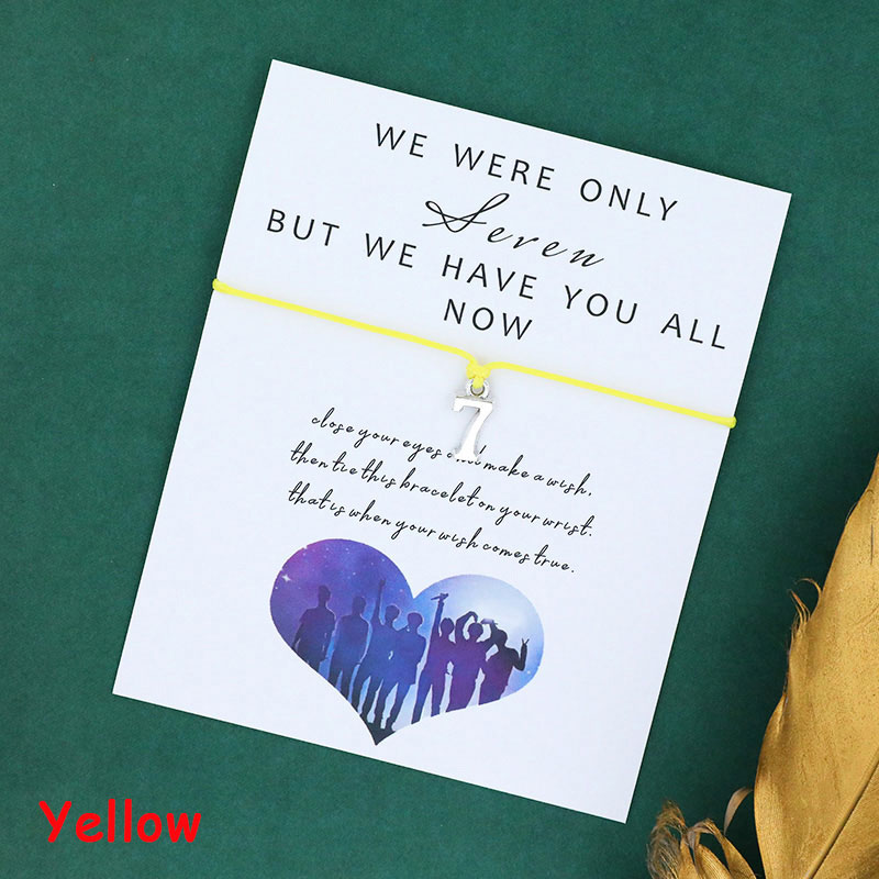 Make A Wish Mikrokosmos Wish pulsera We Were Only Seven pulsera de la Amistad amigo pulsera eterna Espacial del ejército: Yellow