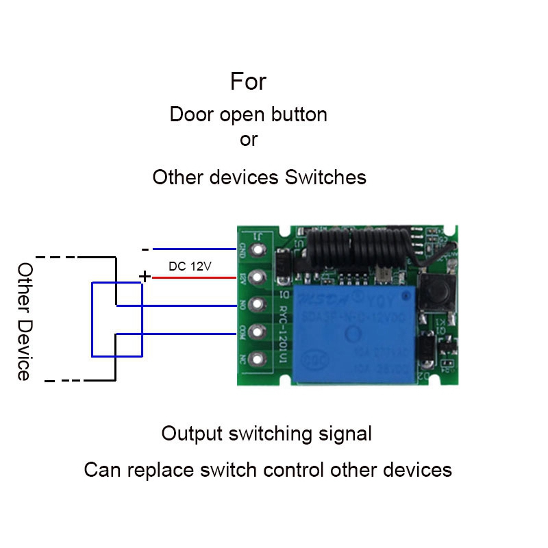 Universal Radio Frequency Wireless Remote Control Switch DC 12V 1 Channel Receiver Module Electronic Garage Lock Door